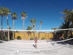 POVD Backyard badminton massage anal fuck with busty Anissa Kate Thumb