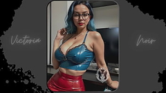 AI: Vibrant blue hair and dark glasses DOMINATRIX - Part 9 - Waifu Models #003 Thumb