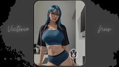 AI: Vibrant blue hair and dark glasses DOMINATRIX - Part 6 - Waifu Models #003 Thumb