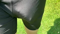 Walking on trail with boner bulge Thumb
