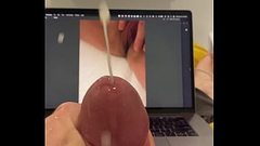 Masturbation to friends pussy ~ Large squirting cum shot Thumb