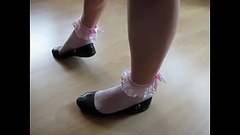 black leather sabrinas and pink school socks, shoeplay by Isabelle-Sandrine Thumb