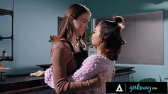 GIRLSWAY - Petite Brunette Passionately Fucks Her Barista Girlfriend Hazel Moore While She'_s Working Thumb