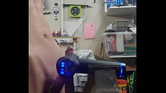 Making my throbbing cock cum hands free in the garage Thumb