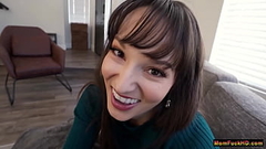The heater broke and your stepmom is going to need your help to stay warm, but she noticed that your hands are really cold, so her breasts and pussy might be a good place to forget about hands Thumb
