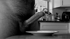 Latin Daddy masturbates and cums in the kitchen Thumb