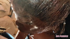 BDSM - DEEPTHROAT  E MUITA BABA A ESCORRER NO CORPO DA AFRICANA SUBMISSA EM C&Acirc_MARA LENTA Thumb