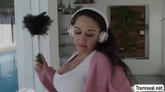 Busty horny Tgirl lets carpenter bang her ass Thumb