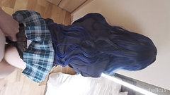Japanese JK school uniforrm raw sex creampie Thumb