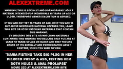 Maria Fisting take big plug in her pierced pussy &amp_ ass, fisting her both holes &amp_ anal prolapse Thumb