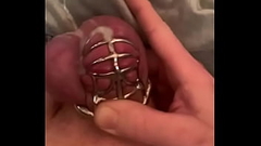 Me cumming in a cock cage Thumb