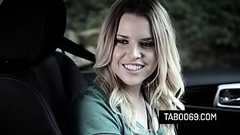 Blonde teen Aubrey Sinclair fucks with her driving instructor outdoors Thumb