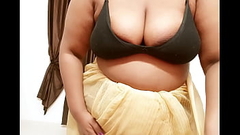 Indian big boobs Shwetha aunty in saree Thumb