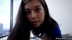 Stepsis Loves Blowjob in Homemade - I went half naked into my stepbrother'_s room just to suck his cock, because I love giving blowjobs Thumb
