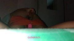 young girl using toys while thinking of daddy Thumb