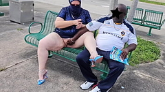 Hijab Muslim Milf let stranger at the bus stop cum twice on her big meaty pussy lips (public outdoor) BBW SSBBW Thumb