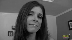 Brunette MILF with small tits gets her hairy pussy drilled by a BBC Thumb