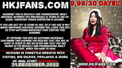 Sexy Santa Hotkinkyjo fuck her ass with The Theeng huge dildo from mrhankey, fisting &amp_ anal prolapse Thumb