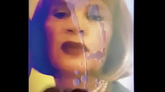Horny fan cum and spit on my mouth Thumb