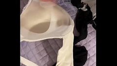 Creamy cum shot on padded bra Thumb