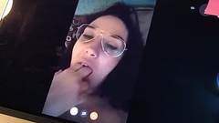 Spanish mature milf sticking her tongue out on webcam so that they cum on her face. Leyva Hot ctdx Thumb