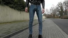 wetting tidy jeans on the street Thumb