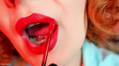 ASMR video - lipstick process - MILF with braces Thumb
