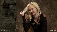 Blond in upside down suspension whipped Thumb