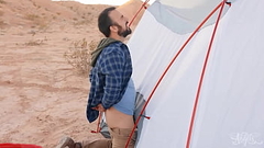 (Mason) Slips His Big Cock In The Tent So That Kinky (Jade Venus) Can Suck It - Trans Angels Thumb