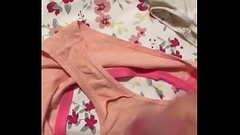 Cum on her used panties, vulva imprint Thumb