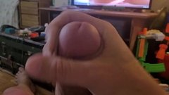 Quick stroke and cum after a long night.  Girlfriend cleans up the mess Thumb