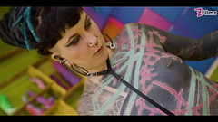Alternative TATTOO teen gets POV fucked - rough fuck deepthroat sloppy BJ passionate couple sex (goth, punk, alt porn) ZF050 Thumb
