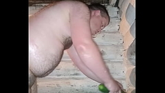 Inserted a huge cucumber to the in the ass! And then experienced a orgasm! Russian gay shocked! Thumb
