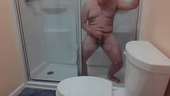 Chubby Asian Cums in Hotel Shower Thumb