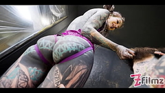 ALT dominatrix PEGGING tattooed worker - ANAL fuck, dripping dick, cumshot, female domination Thumb