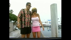 Lustful blonde fucks with an excited man on a yacht in a dog'_s pose and deeply swallows his penis filling her mouth with sperm Thumb