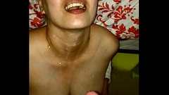 Cumming on my beautiful asian wifes tits Thumb