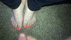 POV Cumshot On Latina Whores Sexy Feet Thumb