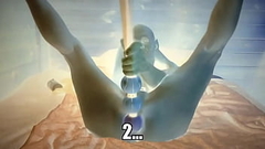 Fantasy fiction blue alien avatar solo video dildo pounding and long wanking session with cum shot. Thumb