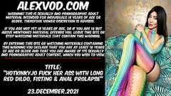 Hotkinkyjo fuck her ass with long red dildo, fisting &amp_ anal prolapse Thumb