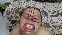 BBW BONDAGE face with cum on it Thumb