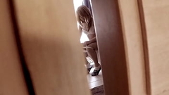 Spy teen stepdaughter in toilet pissing and controlling pants Thumb