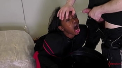 Hottie BDSM teen gobbles up dom cock Thumb