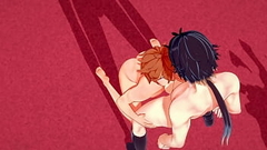 Genshin Impact Yaoi 3D - Tartaglia Lick balls and Dogy Style with Zhongli with creampie - Japanese asian manga anime game porn gay Thumb