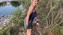 Busty blonde likes to get fucked doggystyle by the river Thumb