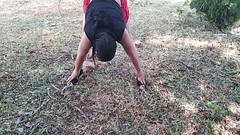 Indian Muslim Bhabhi Outdoor Public Doing Nude Yoga Risky Solo Pissing Thumb