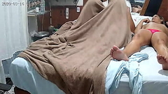 Minha cunhada Paty Bumbum de calcinha vermelha fumando Thumb