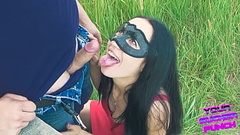 Outdoor public blowjob and cum swallow Thumb
