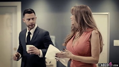 Granny secretary Darla Crane fucks her new young boss in his office Thumb