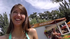 HUNT4K. Thick dick penetrates sissy and butthole of tall dollface Thumb